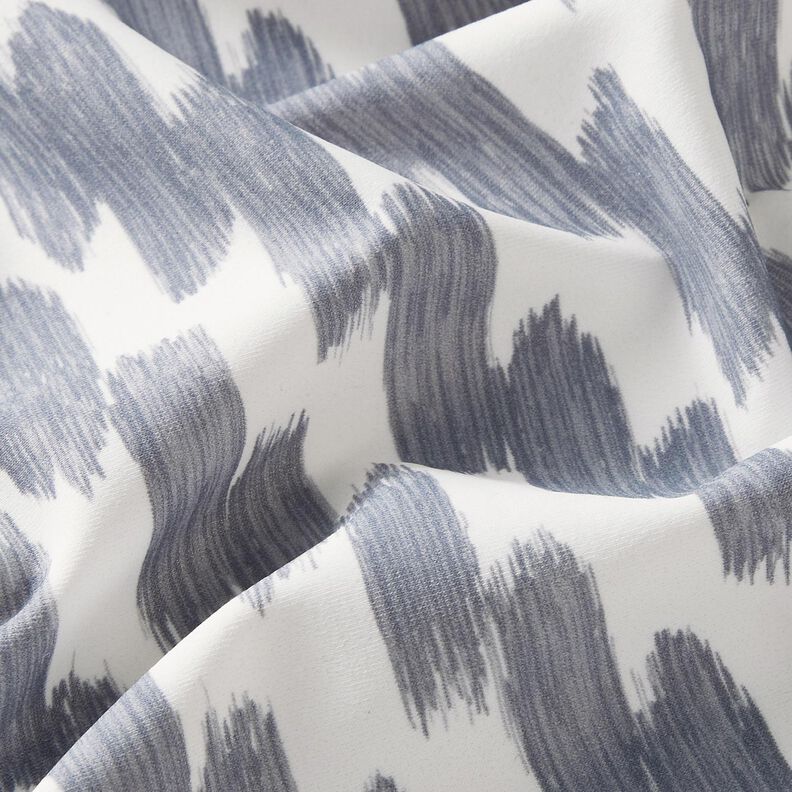 Badetøjsstof Penselstrøg – uldhvid/skiffergrå,  image number 2