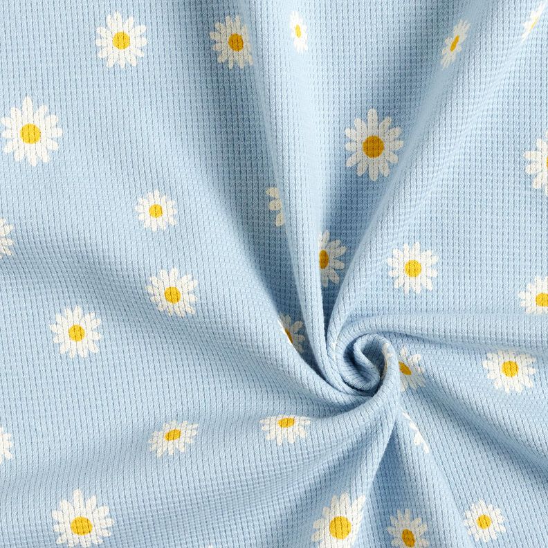 Vaflet jersey margueritter – sølvblå,  image number 4