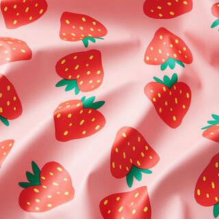 Stof til regnjakker hjerte-jordbær – lys rosa, 