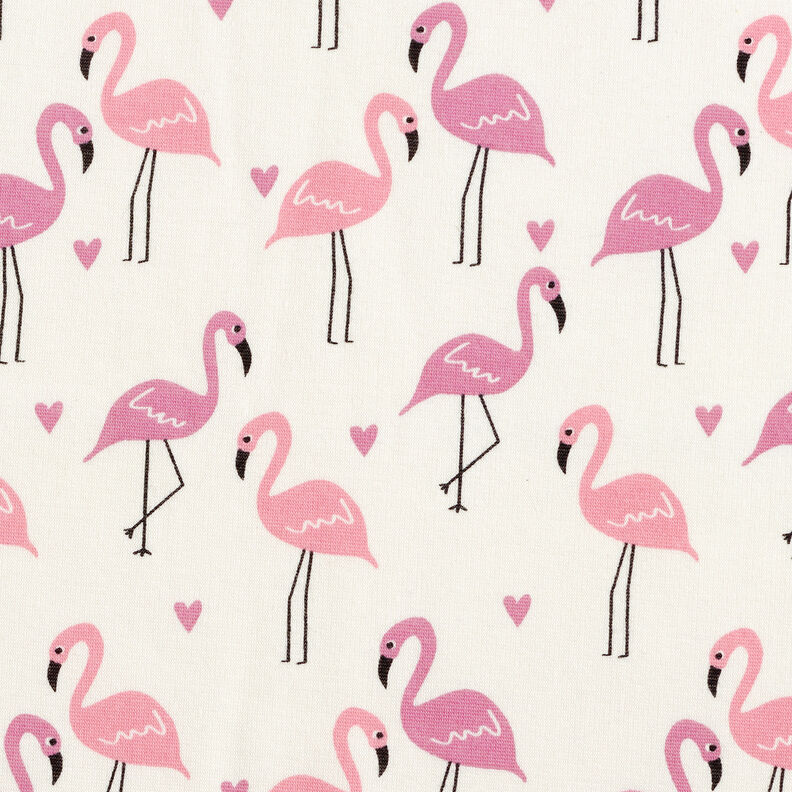 Alpefleece forelskede flamingoer – uldhvid,  image number 1