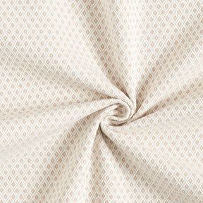 Dekorationsstof Jacquard små romber – mørkebeige, 