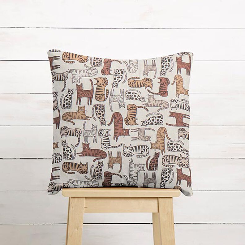 Dekorationsstof Halvpanama katte – natur,  image number 9