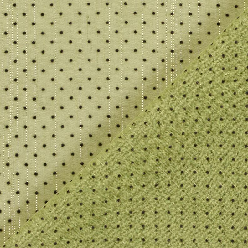 Chiffon glitterstriber og prikker – lys olivengrøn,  image number 4