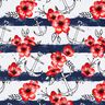 Bomuldsjersey blomster og ankerstriber | Glitzerpüppi – hvid/chili,  thumbnail number 1