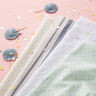 Musselin/Dobbelt-Crincle stof garnfarvede striber | Poppy – hvid/marineblå,  thumbnail number 7