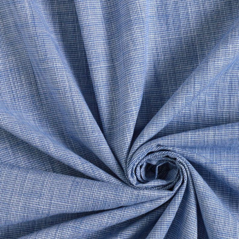 Bomuldsstof mini hanefjeds – hvid/jeansblå | Reststykke 100cm,  image number 3