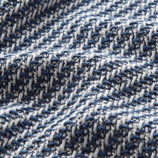 Bomulds-tweed striber på skrå – jeansblå/hvid, 