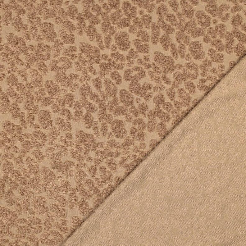 Frottéstof Stretch leo  – lysebrun,  image number 4