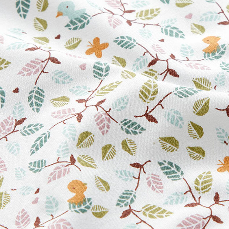 Cretonne små grene – hvid,  image number 2
