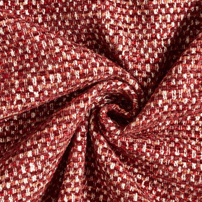 Polsterstof kulørt bouclé-look – bordeaux/creme,  image number 1