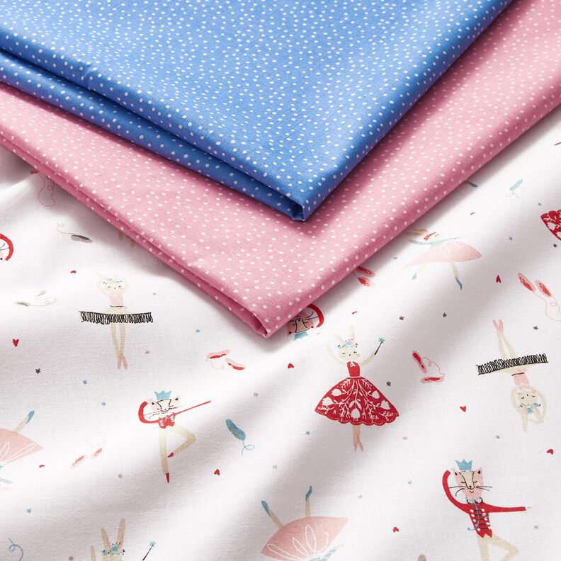 Bomuldsstof Cretonne fine prikker – rosa,  image number 5