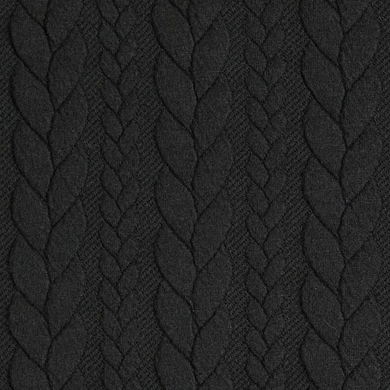 Jerseyjacquard Cloqué Fletmønster – sort,  image number 1