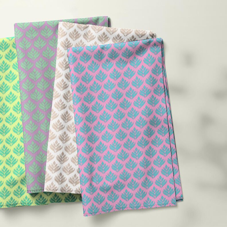 Impr&aelig;gneret voksdug abstrakte vifter &ndash; hvid/cashew,  image number 5