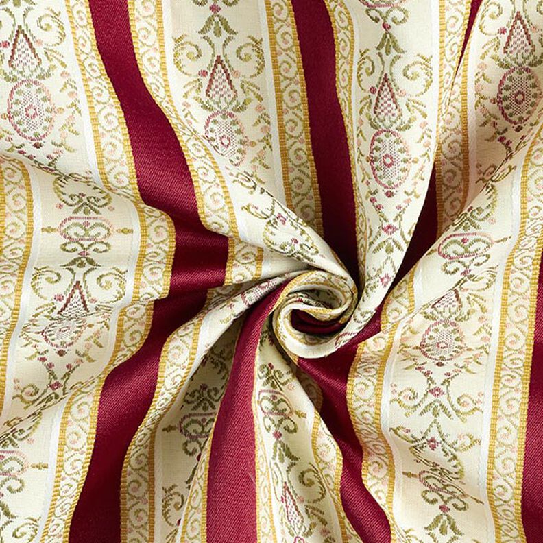 Møbelstof Jacquard Biedermeier Striber – creme/rød,  image number 4