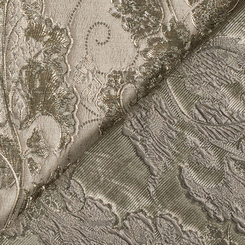 Beklædningsjacquard Brokade blomster – taupe,  image number 4