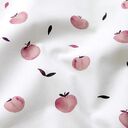 Bomuldspoplin Æbler Digitaltryk – hvid, 