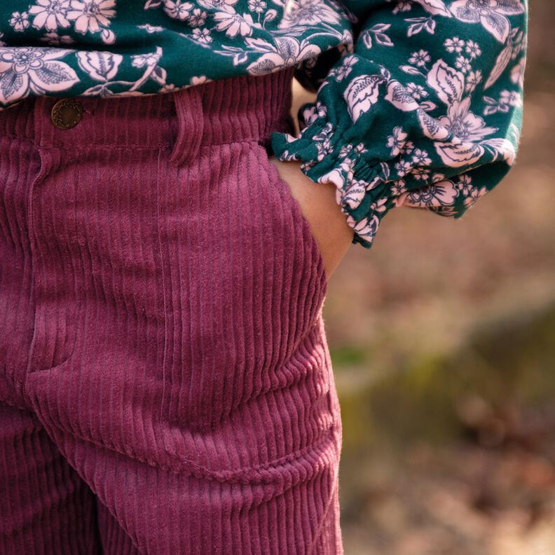 Bred cord forvasket Ensfarvet – bær,  image number 4