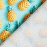 Bomuldsstof Poplin ananas – aquablå/gul,  thumbnail number 4