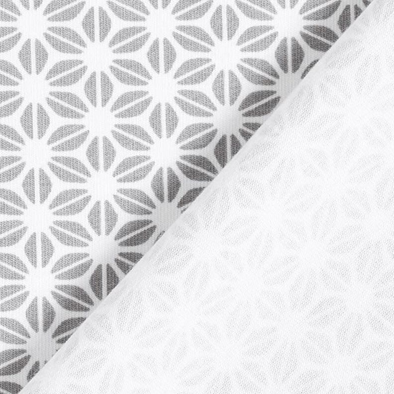 Bomuldsjersey abstrakt blomstermønster – uldhvid/grå,  image number 4