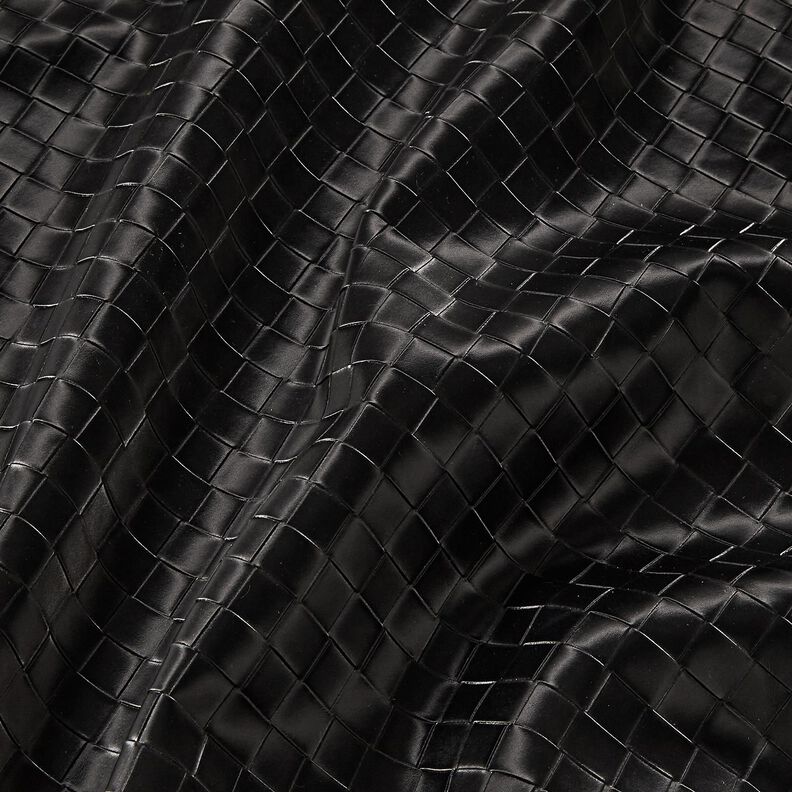 Kunstlæder flettet | Katia Fabrics – sort,  image number 2