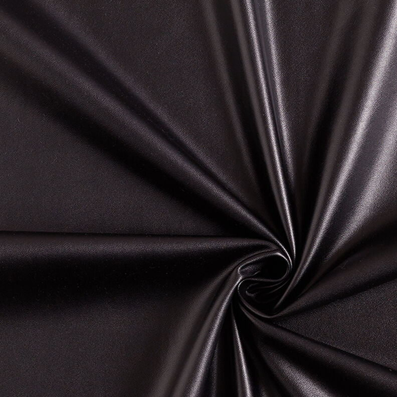Stretch kunstlæder ensfarvet – sort,  image number 1