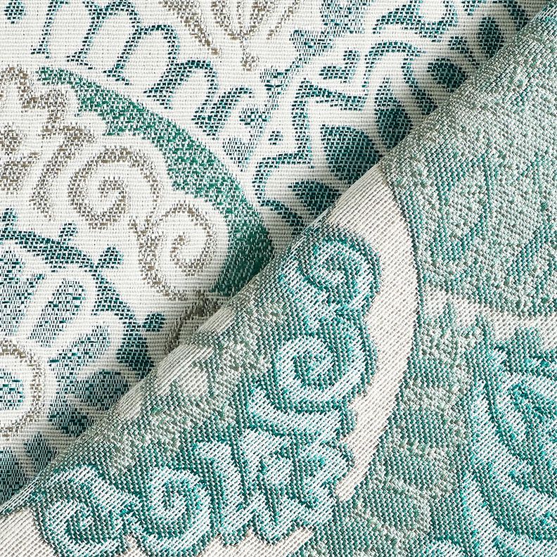 Dekorationsstof Jacquard elegante fliser – let benzin/lysebeige,  image number 4