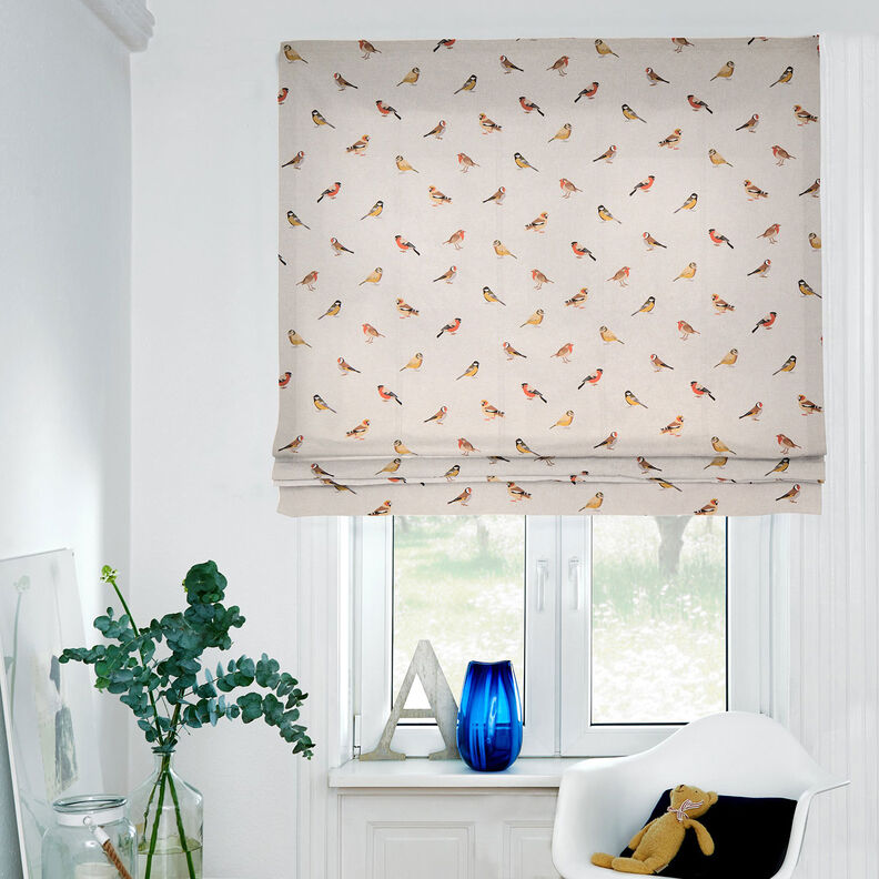 Dekorationsstof Halvpanama små havefugle – natur,  image number 7