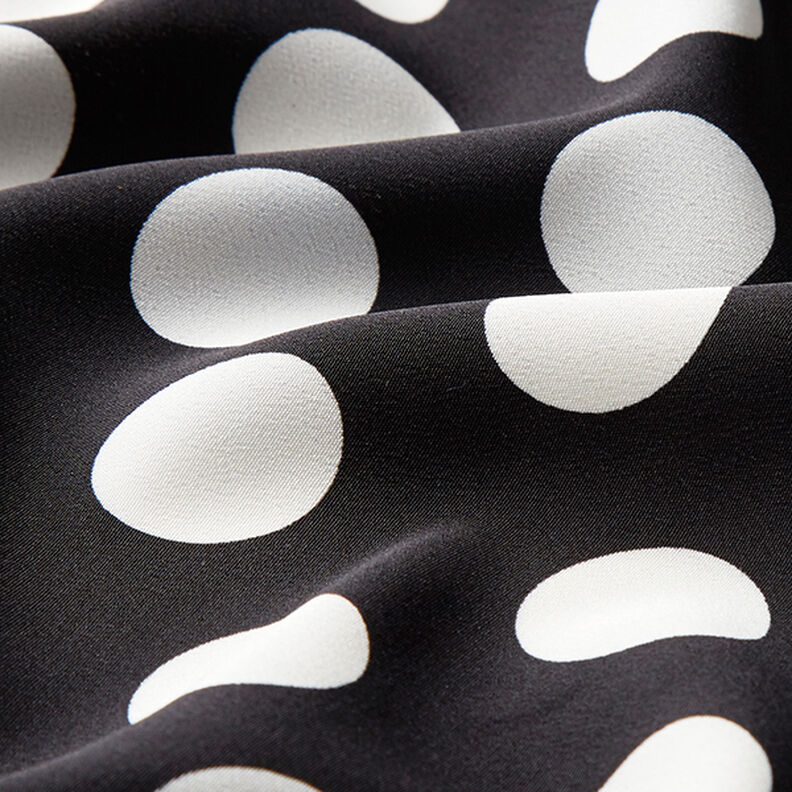 Crepe stof polkaprikker [2,5 cm] – sort,  image number 2
