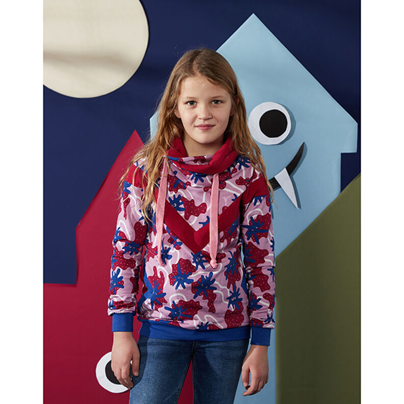 Stofpakke sweatshirt Glibbermonster | PETIT CITRON – pastelviolet/kongeblå,  image number 6