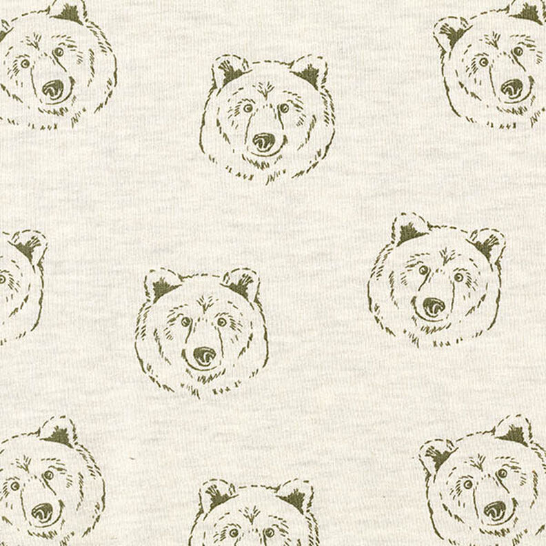 Sweatshirt lodden bjørn – lysebeige/olivengrøn,  image number 1