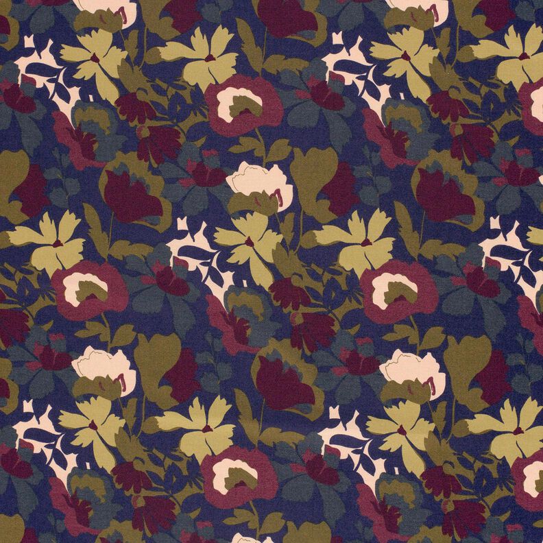 Romanit jersey blomstereng – marineblå/merlot,  image number 1