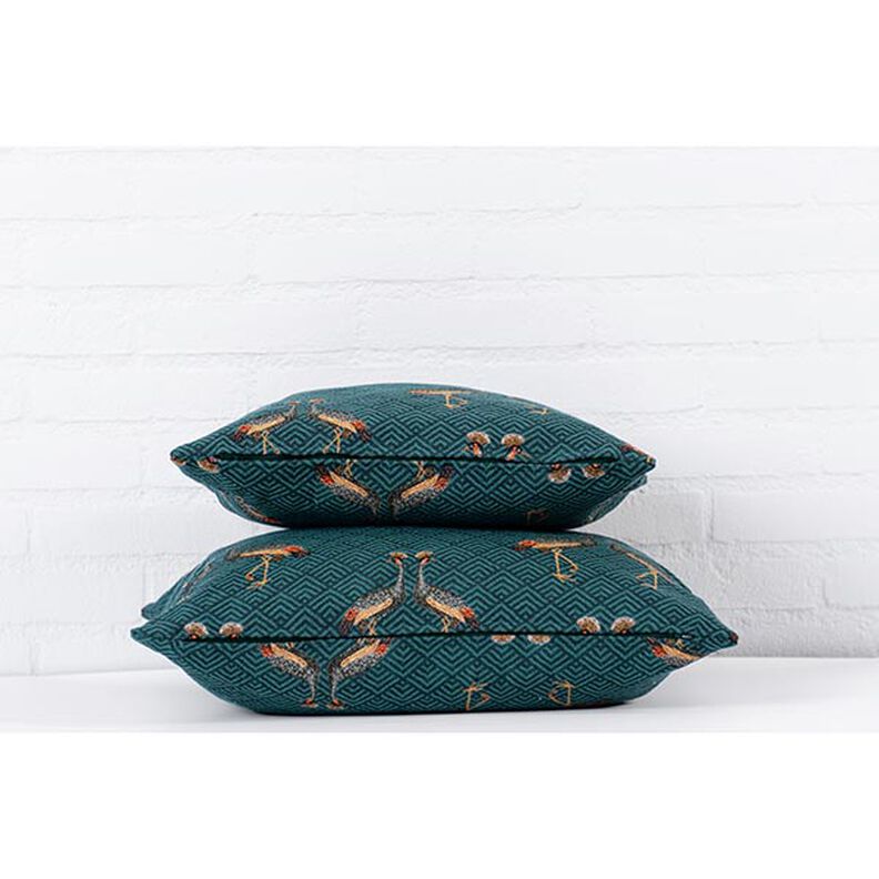 Jacquard gobelin Påfugle – petrol,  image number 5