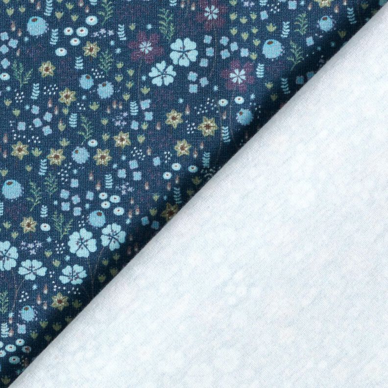 Bomuldsjersey blomsteng i skoven Digitaltryk – natblå,  image number 4