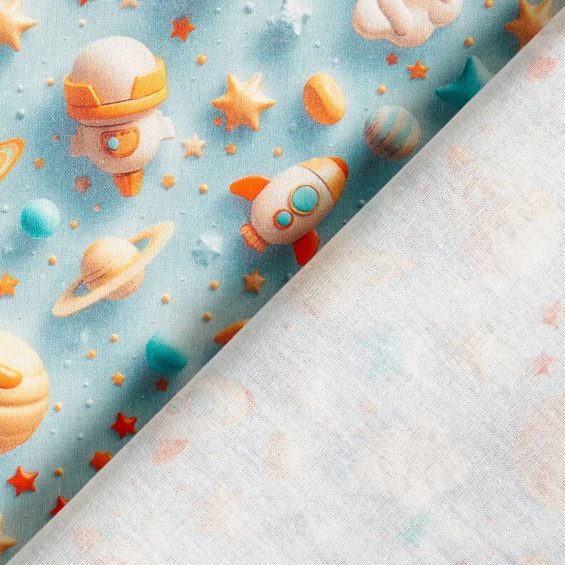 Bomuldspoplin univers Digitaltryk – lyseblå,  image number 4