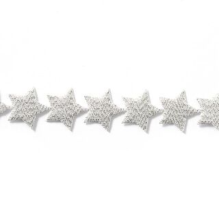 Selvklæbende stjerneguirlande [20 mm] - sølv metalliskfarvet, 