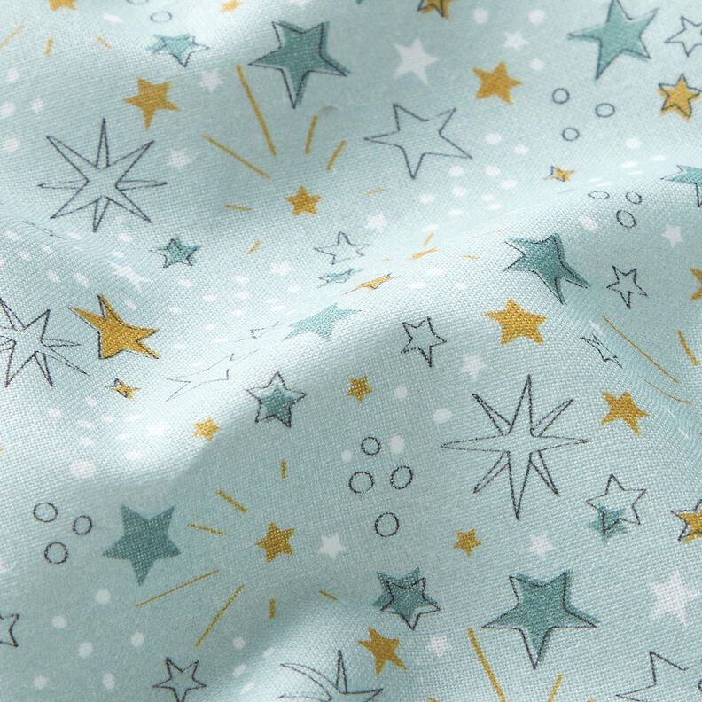 Bomuldspoplin stjernehimmel – babyblue,  image number 2