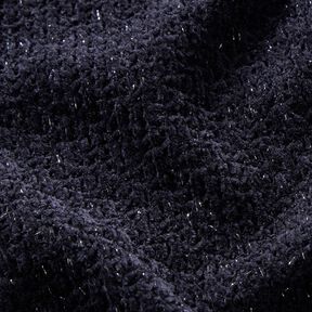 Chenille Strikjacquard glitter – sort-blå/sølv metallic, 
