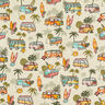 Bomuldsstof Cretonne Roadtrip Surf – beige,  thumbnail number 1