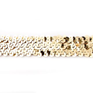 Elastisk pailletbånd [30 mm] – gold metallic, 