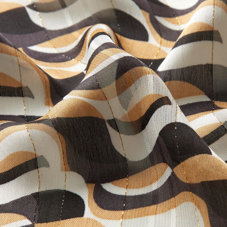 Chiffon B&oslash;lger og burnout-striber med Glitter &ndash; beige/hvid,  image number 2