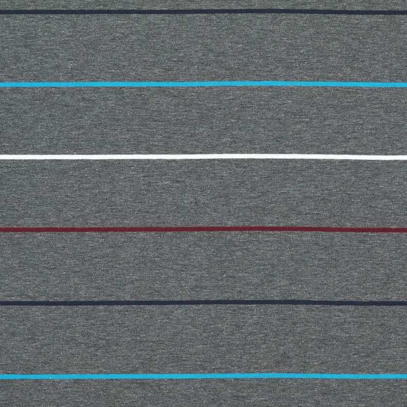 Bomuldsjersey farverige striber – skiffergrå,  image number 1