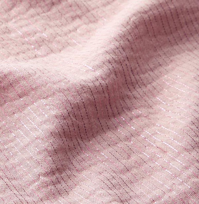 Bomuldsmusselin skinnende striber – rosa,  image number 3