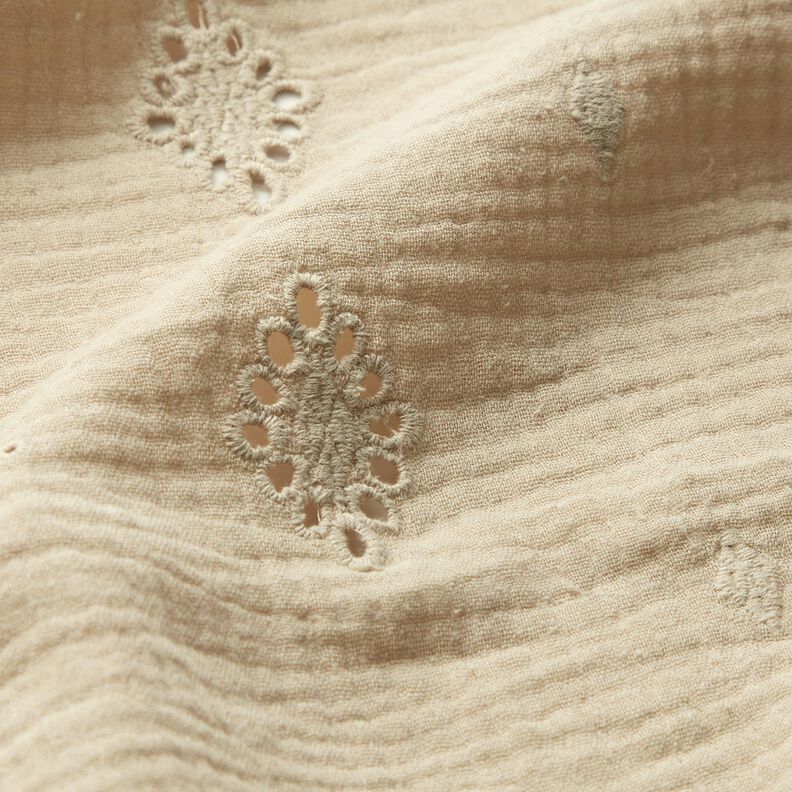 Musselin/Dobbelt-Crincle stof Hulbroderi Rombe – anemone,  image number 2