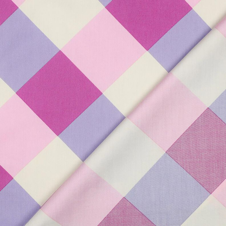 Bomuldssatin Large Gingham | Nerida Hansen – pastelviolet/uldhvid,  image number 4