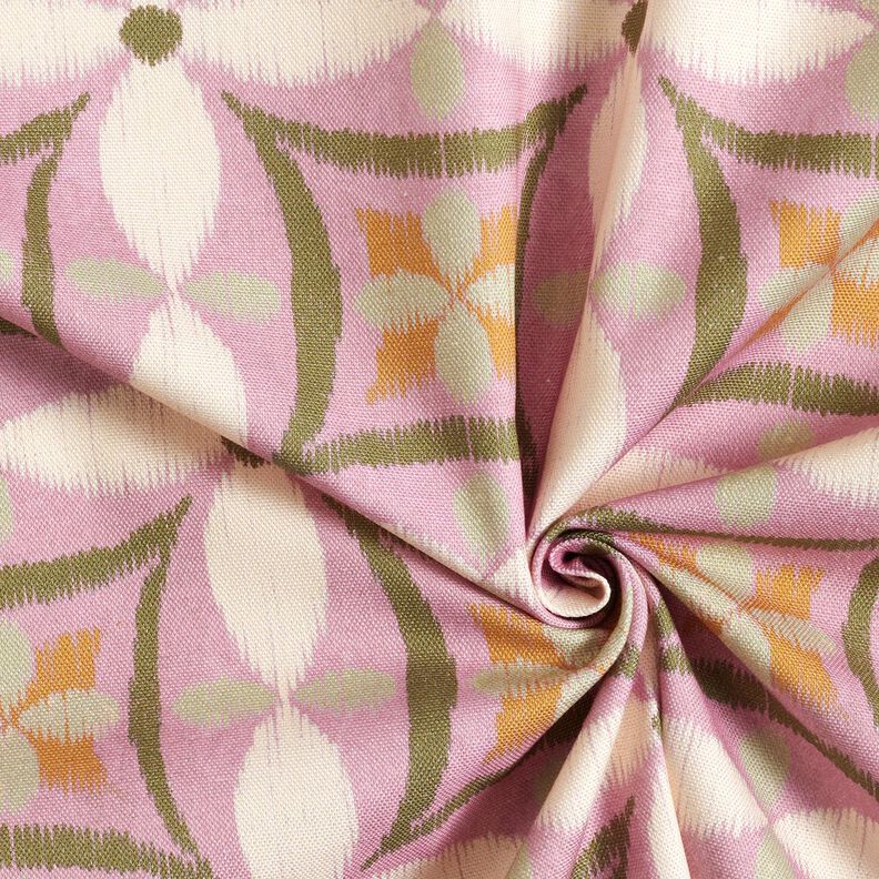 Dekorationsstof Canvas broderi-look stort – pastelviolet/lysebeige,  image number 3