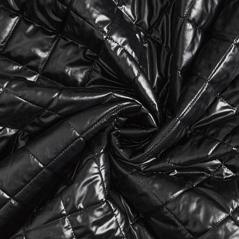 Vatteret stof med romber – sort,  image number 3