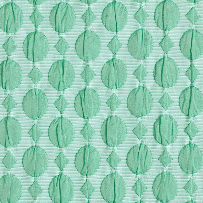 Cloqué prikker og diamantmønstre – salvie/isblå,  image number 1