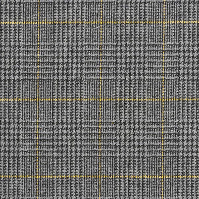 Uldstof skotskternet – mørkegrå/gul,  image number 1