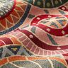 Dekorationsstof Gobelin farverige cirkler – karminrød/lysebeige,  thumbnail number 2