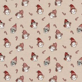 Bomuldsjersey nissehoveder – mandel, 